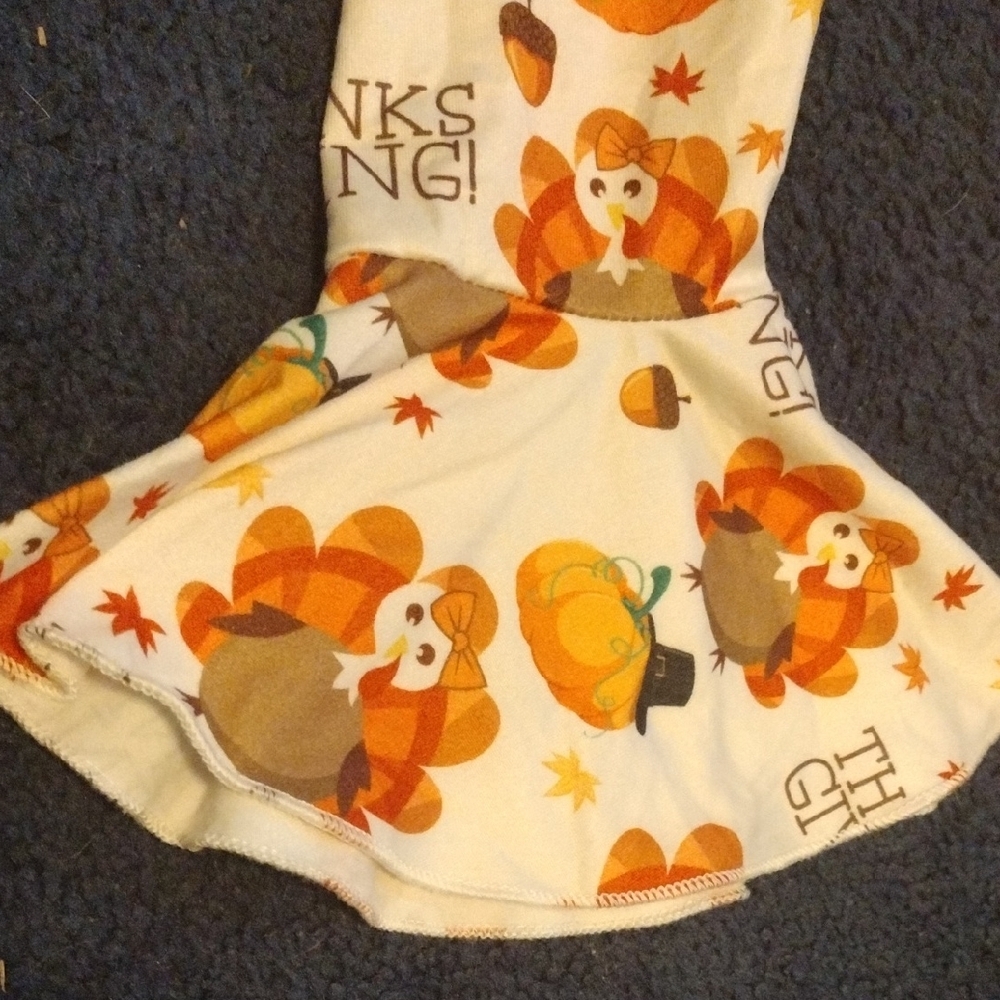 Thanksgiving Baby Outfit with Brown Top and Printed Pants - Picture 7 of 12